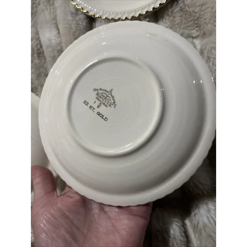 Harker Pottery Co. Wild Rose 22KT. Gold trim Saucer 6 1/4